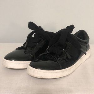 Long Tall Sally Black Vinyl Tennis Shoes